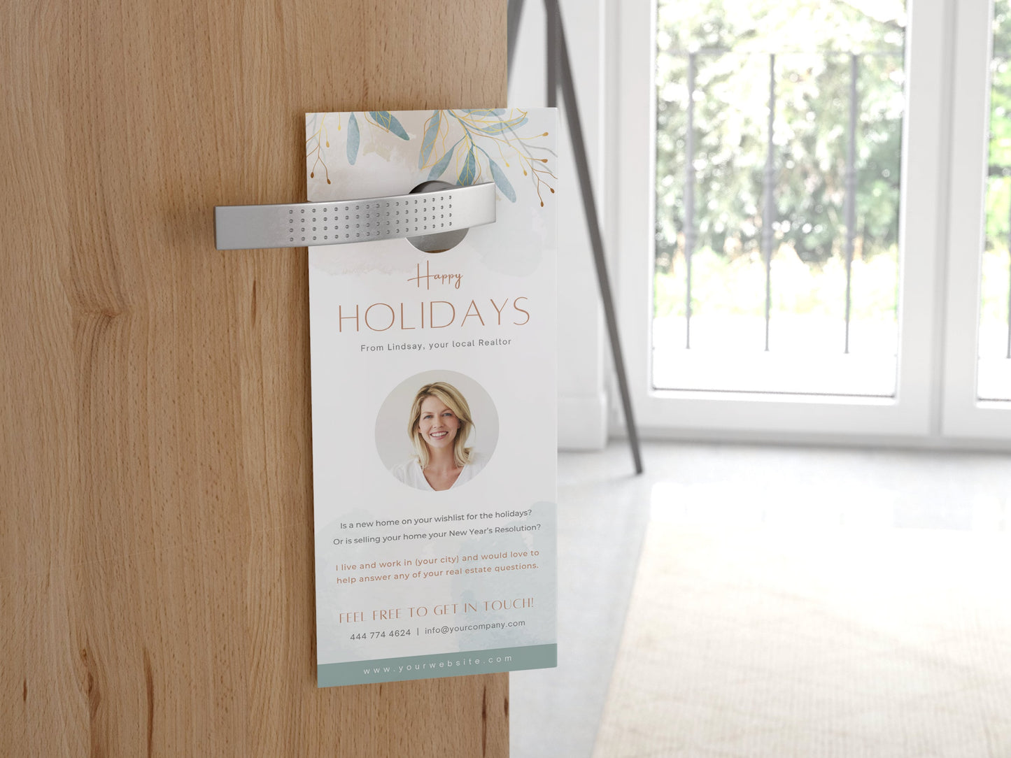 Realtor Holiday Cheer Printable Door Hanger